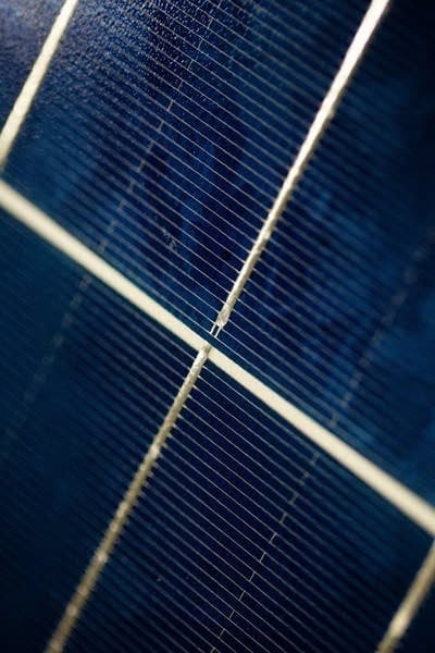 Solar field at sunset